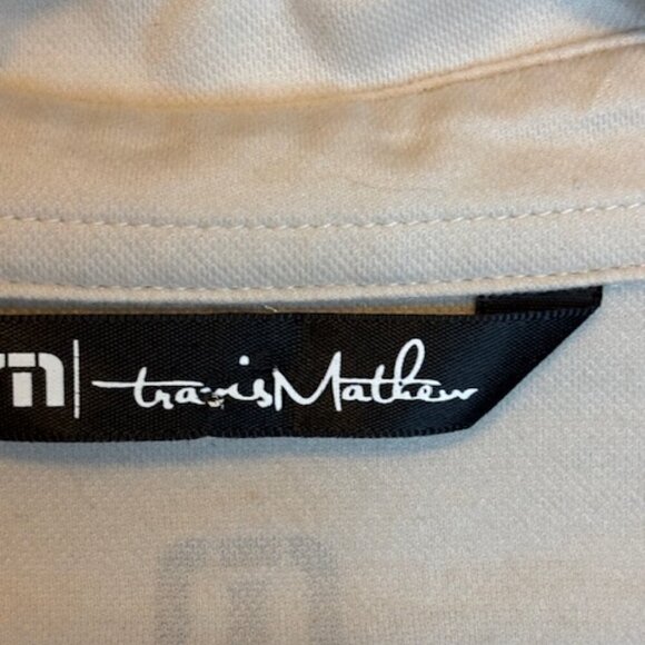 Travis Mathew Shirt Men's Size XXL Polo Golf White tan - Picture 3 of 5